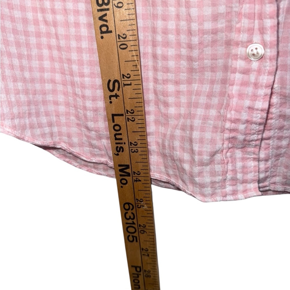 J.Crew The Perfect Shirt Pink Gingham Button Down Stretch Cotton 24” - Picture 4 of 8